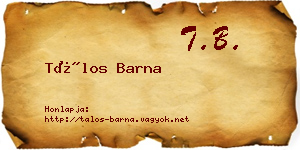 Tálos Barna névjegykártya